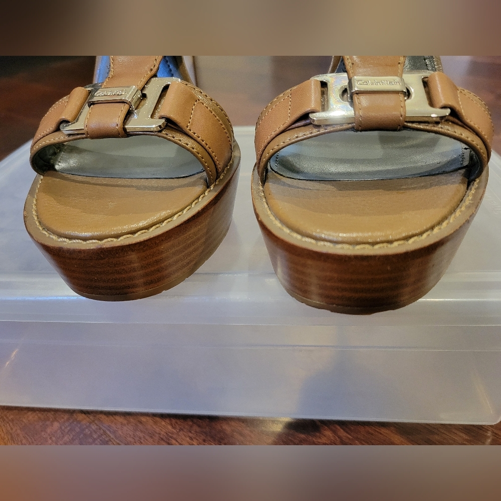 Calvin Klein Beige Ankle Strap Buckle Heels - Picture 10 of 10